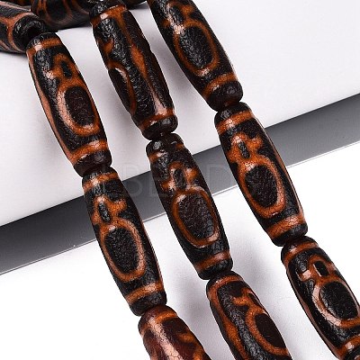 Tibetan Style Natural Agate dZi Beads Strands G-Q606-42G-01-1
