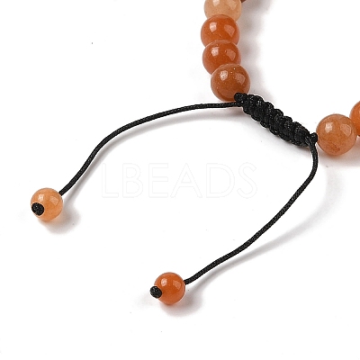 8mm Round Natural Red Aventurine Braided Bead Bracelets BJEW-C067-01B-11-1