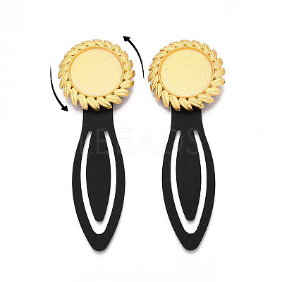 Alloy & Iron Bookmark Cabochon Settings PALLOY-N184-06G-1