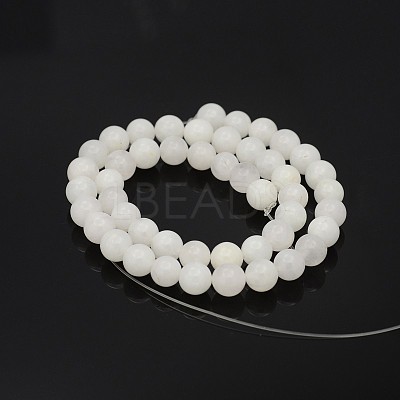 Natural Round White Jade Bead Strands G-P070-01-10mm-1