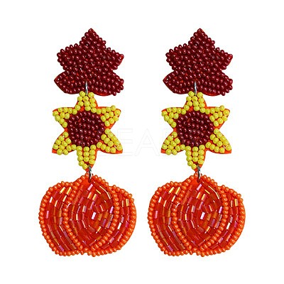 Alloy Enamel Dangle Stud Earrings FS-WG6CE38-01-1