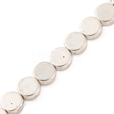 Flat Round Tibetan Style Alloy Bead Strands TIBEB-O007-48-NR-1