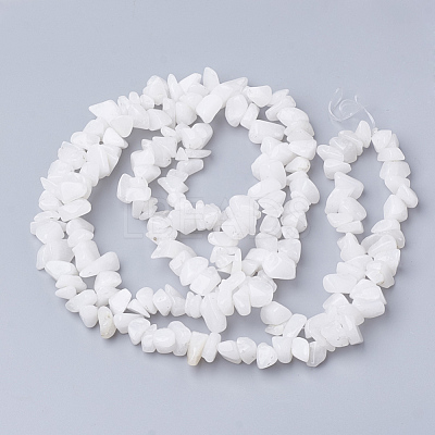 Natural White Jade Gemstone Beads Strands G-S280-19-1