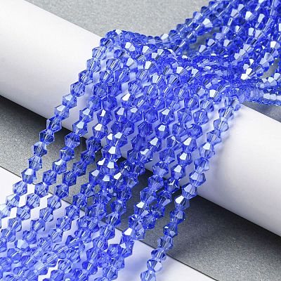 Transparent Electroplate Glass Beads Strands EGLA-A039-T3mm-A07-1