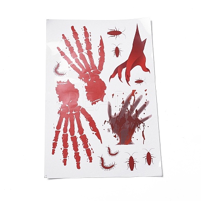 Halloween Theme PVC Static Stickers DIY-F133-01-1