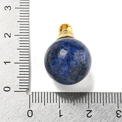 Natural Lapis Lazuli Perfume Bottle Pendants G-K338-22G-06-1