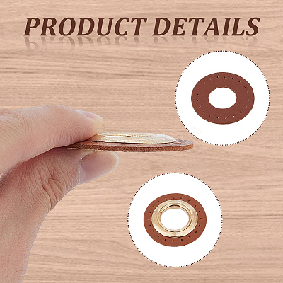 8 Bags 2 Colors Imitation PU Leather Eeyelet Patch PURS-CL0001-34G-1