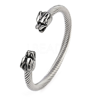 304 Stainless Steel Cuff Bangles for Women STAS-M023-09P-1