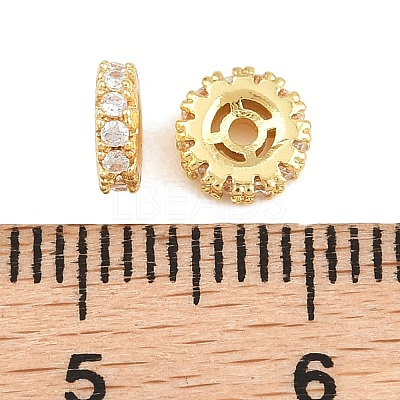 Brass Micro Pave Clear Cubic Zirconia Beads CU-CBAF71E-02G-1