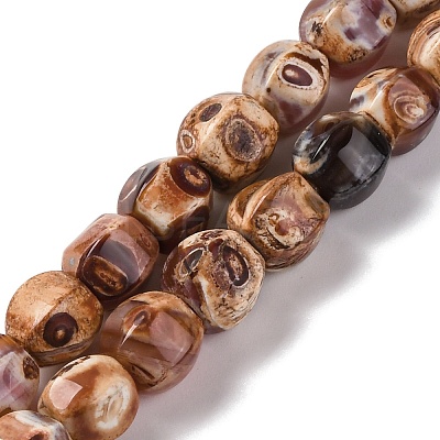 Natural Fire Crackle Agate Beads Strands G-G163-B01-01-1