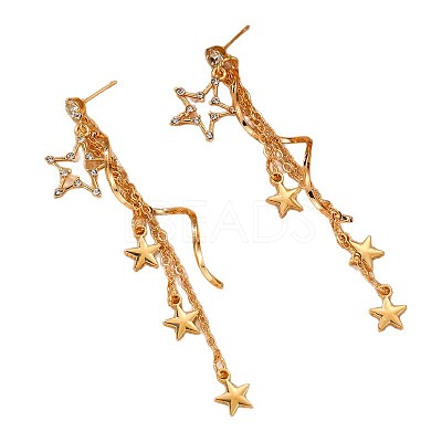 Alloy & Rhinestone Tassel Stud Earrings WGC7DA3-02-1