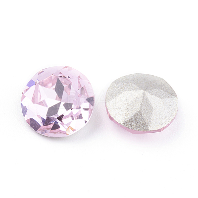 Pointed Back & Back Plated Glass Rhinestone Cabochons RGLA-J012-10mm-223-1