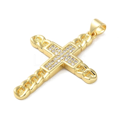 Brass Micro Pave Clear Cubic Zirconia Pendants KK-A212-06D-G-1