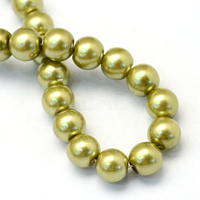Baking Paint Pearlized Glass Pearl Round Bead Strands HY-Q003-6mm-43-1