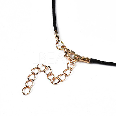 Waxed Cord Necklace Making with Iron Findings NJEW-R229-1.5mm-G-1