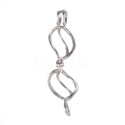 Eco-Friendly Brass Locket Pendants KK-K163-48P-NR-1