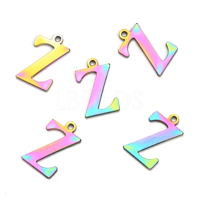 Ion Plating(IP) 304 Stainless Steel Alphabet Charms STAS-H122-Z-M-1