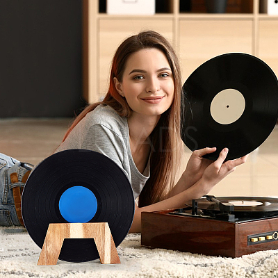Wood Record Display Stands ODIS-WH0074-03-1