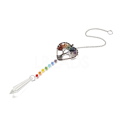 Chakra Theme Gemstone Pendant Decoration LS-AJEW-P098-12P-1