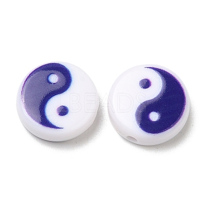 Printed Opaque Acrylic Beads OACR-L015-01B-1