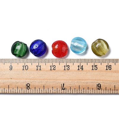 Handmade Silver Foil Glass Beads X-SLF12MMY-1-1