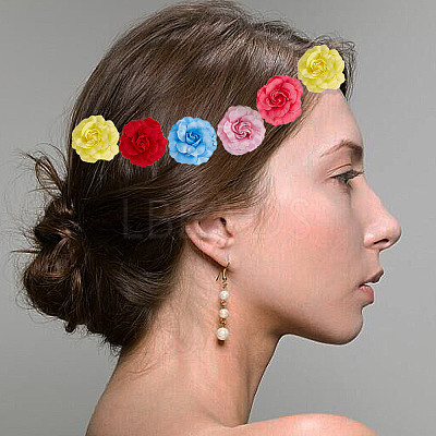 36Pcs 12 Colors Silk Rose Flower AJEW-GF0007-01-1