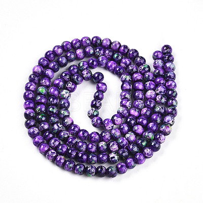 Baking Paint Glass Beads Strands DGLA-N003-6mm-A07-1