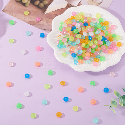 500Pcs Luminous PS Plastic Beads FIND-TA00009-13C-1