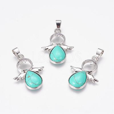 Natural & Synthetic Mixed Stone Pendants G-G651-A-1