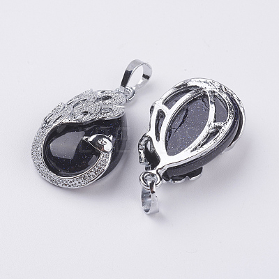 Synthetic Blue Goldstone Pendants G-E442-04I-1
