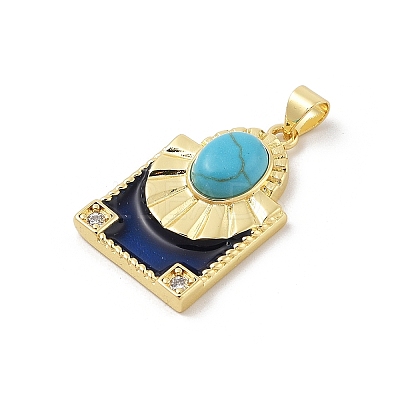 Synthetic Turquoise Pendants KK-U047-20G-02-1