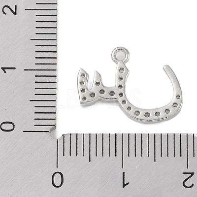 Rack Plating Brass Micro Pave Clear Cubic Zirconia Pendants KK-A224-03E-P-1