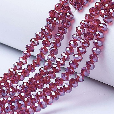 Electroplate Glass Beads Strands EGLA-A034-T2mm-A02-1