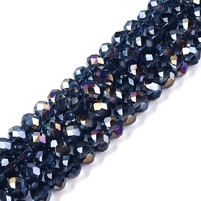 Electroplate Glass Beads Strands EGLA-A044-T6mm-B12-1
