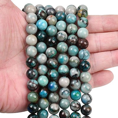 Natural Chrysocolla Beads Strands G-K405-B01-10mm-1