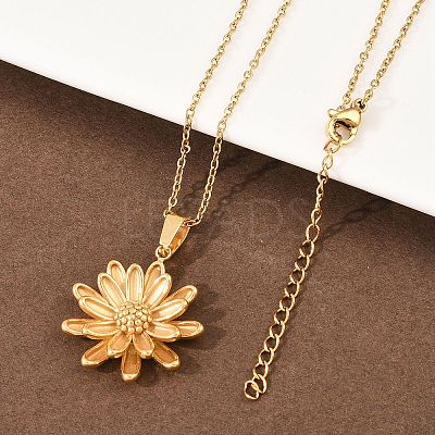 304 Stainless Steel Pendant Necklaces & Stud Earrings Set for Women SJEW-G086-01G-1