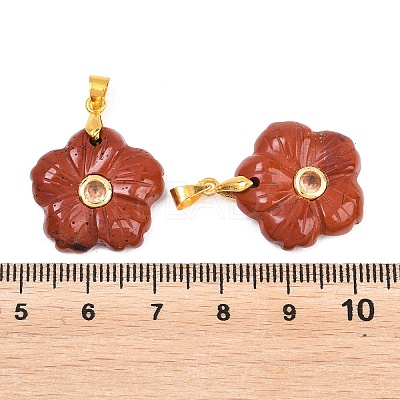 Natural Red Jasper Carved Pendants G-A315-01G-06-1