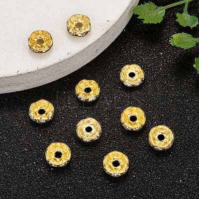 Brass Grade A Crystal Rhinestone Spacer Beads RB-A006-8MM-G-1