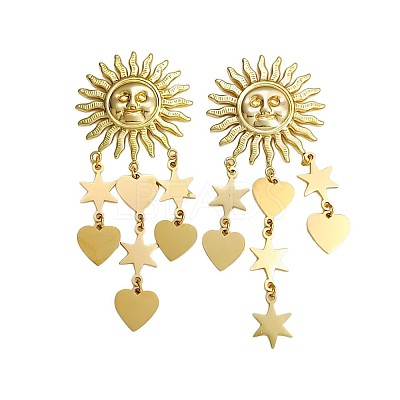 304 Stainless Steel Chandelier Earrings for Women WG43ED1-01-1