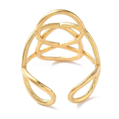 304 Stainless Steel Open Cuff Rings for Women RJEW-M020-07G-05-1