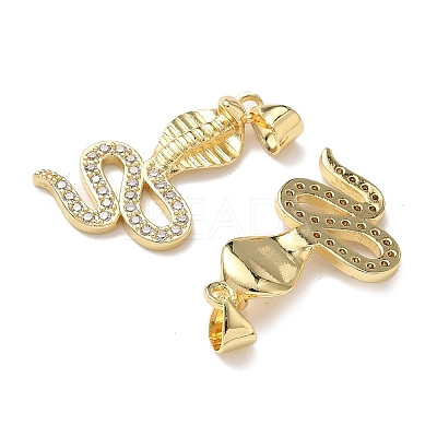 Brass Micro Pave Cubic Zirconia Pendants KK-L243-29G-12-1