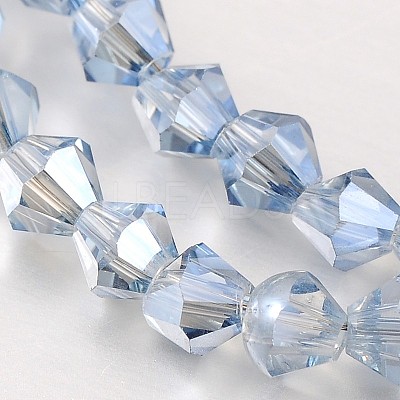 Electroplate Faceted Bicone Glass Beads Strands EGLA-P017-4mm-13-1