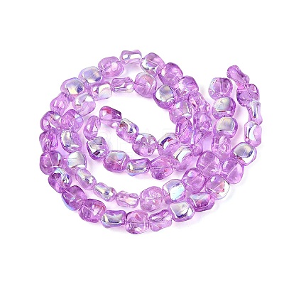 Electroplate Transparent Glass Beads Strands EGLA-N057-02A-08-1