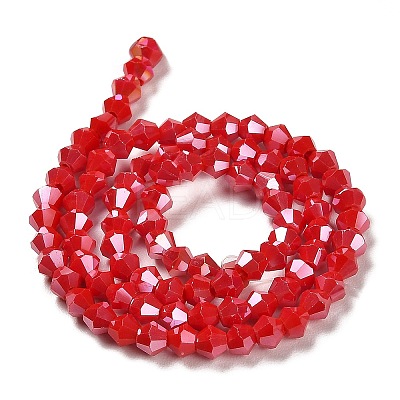 Opaque Solid Color Electroplate Glass Beads Strands GLAA-F029-P4mm-A02-1