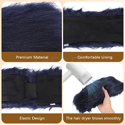1Pc Faux Fur Fiber Yarn Warmer Headbands COHT-CY0001-01C-1