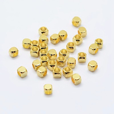 Cube Brass Spacer Beads KK-L015B-01-1