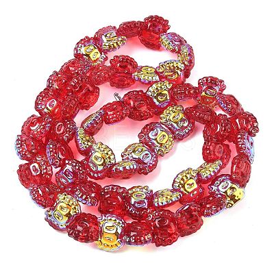 Electroplate Baking Paint Transparent Glass Beads Strands GL-CBA17FF-01-1