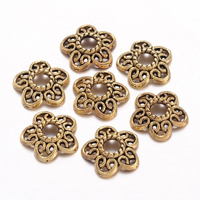 Tibetan Style Alloy Bead Caps GLF10597Y-1