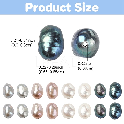 40Pcs 4 Colors Natural Cultured Freshwater Pearl Beads PEAR-YW0001-06-1