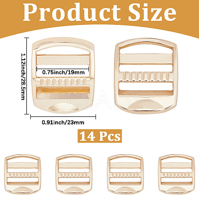 14Pcs Rectangle Alloy Buckles FIND-CY0002-02G-1